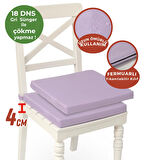 Xpermate Fermuarlı 2'li Sandalye Minderi Su İtici Kumaş 40x40Cm Sünger Sandalye Minderi Bağcıklı Lila