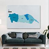 Harita Sepeti Iğdır İli ve İlçeler Haritası Dekoratif Kanvas Tablo 1359