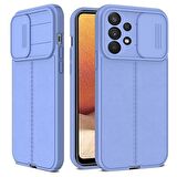 Gpack Samsung Galaxy A13 4G Kılıf Kamera Sürgülü Deri Dokulu Mat Silikon 