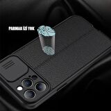 Gpack Samsung Galaxy A73 Kılıf Kamera Sürgülü Deri Dokulu Mat Silikon 