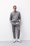DeFacto Boxy Fit Bisiklet Yaka Basic Düz Pike Sweatshirt E1519AX25SPGR206