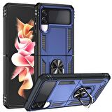 Smcase Samsung Galaxy Z Flip3 5G Kılıf Vega Yüzüklü Tank Silikon