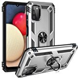 Smcase Samsung Galaxy A03s Kılıf Vega Yüzüklü Tank Silikon