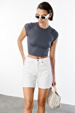 Kısa Kollu Kadın Crop T-shirt CROP-t-shirt