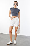 Kısa Kollu Kadın Crop T-shirt CROP-T-SHIRT