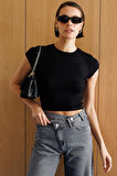 Kısa Kollu Kadın Crop T-shirt CROP-T-SHIRT