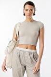 Kısa Kollu Kadın Crop T-shirt CROP-T-SHIRT