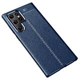 Smcase Samsung Galaxy S22 Ultra 5G Kılıf Deri Dokulu Silikon