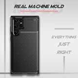 Smcase Samsung Galaxy S22 Ultra 5G Kılıf Negro Karbon Dokulu Silikon