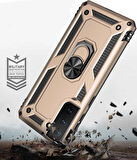 Smcase Samsung Galaxy S22 5G Kılıf Vega Yüzüklü Tank Silikon