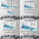 Harita Sepeti İstanbul İli ve İlçeler Haritası Dekoratif Kanvas Tablo 1366