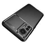 Smcase Xiaomi 12 Kılıf Kamera Korumalı Negro Karbon Dokulu Silikon