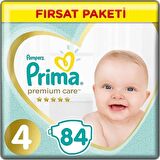 Prima Bebek Bezi Premium Care 4 Beden 84'lü Juniorfırsat Paketi