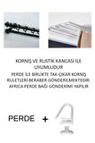 Fırfırlı Naturel Keten Vintage Pamuk Keten Perde (En x Boy) - Tek Kanat - Fırfırlı