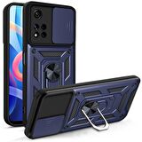 Smcase Xiaomi Redmi Note 11 Pro Kılıf Kamera Korumalı Yüzüklü Tank Pars Silikon