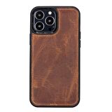 Smcase iPhone 13 Pro Max Kılıf Hakiki Deri 2-1 Kartlıklı Cüzdan