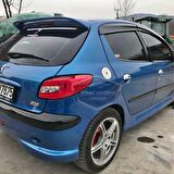 Peugeot 206 206+ 1998-2012 Uyumlu Mugen Cam Rüzgarlığı Seti Piano Black 4'lü İthal