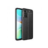 Smcase Xiaomi Redmi 10 2022 Kılıf Kamera Korumalı Deri Dokulu Silikon