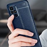 Smcase Xiaomi Redmi 10 2022 Kılıf Kamera Korumalı Deri Dokulu Silikon