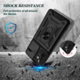 Smcase Samsung Galaxy A73 Kılıf Kamera Korumalı Yüzüklü Tank Pars Silikon