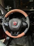 Fiat Doblo D4 Araca Özel Direksiyon Kılıfı (Kahverengi Soft Noktalı)
