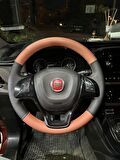 Fiat Doblo D4 Araca Özel Direksiyon Kılıfı (Kahverengi Soft Noktalı)
