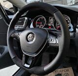 Golf 7-Jetta-Passat-Tiguan-Polo-T-Roc F1 UYUMLU Tüylü alcantra direksiyon kılıfı