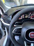 Fiat Egea Araca Özel Direksiyon Kılıfı (Nokta Karbon Kırmızı Dikiş)