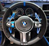 Bmw F30 Alcantra Karbon Mavi Yüzüklü Mavi Dikişli (Simit Kısmına Dikilir TAM KILIF DEĞİLDİR)