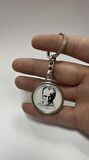ATATÜRK Resimli Yazılı Metal Anahtarlık Çift Yönlü (1 ADET)