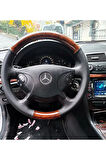 Mercedes W211 E220 Araca Özel Dikmeli Direksiyon Kılıfı (AHŞAP SOFT NOKTA DERİ)