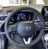 Toyota Corolla 2020-2024 Araca Özel Direksiyon Kılıfı (NAPA DERİ GRİ İP)