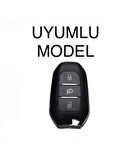 Peugeot 208 308 508 2008 3008 5008 Rifter Anahtar Koruma TPU Far Tuşlu Siyah/Krom