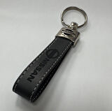 Nissan ve Logolu TERMO DERİ Anahtarlık (Siyah) BOY 8 CM ENİ 2 CM