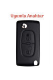 Peugeot 206 207 307 308 406 407 407 3008 5008 Silikon Anahtar Kılıfı MAVİ 1 ADET