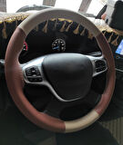 Ford Fmax Kahverengi Krem DİKMELİ Direksiyon Kılıfı