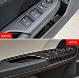 Honda Civic FC5 FK7 2017 - 2020 iç kapı kol dayama cam düğme  karbon Fiber 2 adet Ön Taraf 2 adet Arka 
