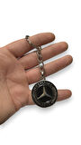 Mercedes İle Metal Anahtarlık Araba Anahtarlığı SİYAH 1. KALİTE ÇİFT TARAFLI