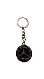Mercedes İle Metal Anahtarlık Araba Anahtarlığı SİYAH 1. KALİTE ÇİFT TARAFLI