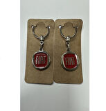 Fiat Logolu Metal Otomobil Anahtarlığı 2 Adet