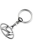 Hyundai Logolu Metal Otomobil Anahtarlığı - Krom Kaplamalı