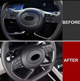 Hyundai i20 Elentra Bayon 2020-2024 Karbon Görünümlü Direksiyon Kapak 