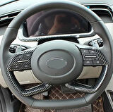 Hyundai i20 Elentra Bayon 2020-2024 Karbon Görünümlü Direksiyon Kapak 