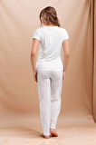 Kadın Giyim Beş Düğmeli Kısa Kollu & Alt Hamile Pijama Takımı LL.AR01.NE00.TT05