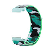 Gpack Spovan Watch 4 Pro Kordon Cırtcırt Asker Desenli Kumaş Ayarlanabilir 