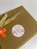 HandMade çift iğneli Yuvarlak Yapışkanlı Etiket 5x5 cm 100 adet