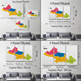 Harita Sepeti Kilis İli ve İlçeler Haritası Dekoratif Kanvas Tablo 1388