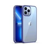 Smcase iPhone 13 Pro Kılıf Renkli Bumper Hybrid Krom Silikon
