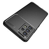 Smcase Samsung Galaxy A73 Kılıf Kamera Korumalı Negro Karbon Dokulu Silikon