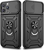 Gpack Apple iPhone 13 Pro Max Kılıf Tank Aramid Sürgülü Vega YüzüklüNano 